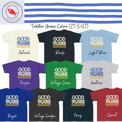 Good Trouble Retro Liberal Toddler TShirt, Protest is Patriotic, Mini Feminist Shirt, Future Democratic Voter, Fragile like a Bomb Youth Tee