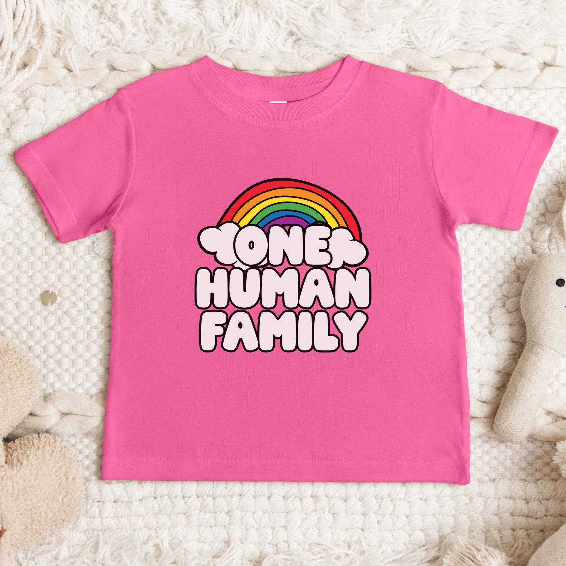 one human family toddler tshirt, support your fruity friends, raise them kind, mini feminist shirt, proud ally shirt, you are safe with me