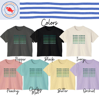 Thanks Science Womens Boxy Crop TShirt, Got Measles Me Neither, RFK Jr is a Disease, In Science We Trust, Women in Science Gift, fund NIH