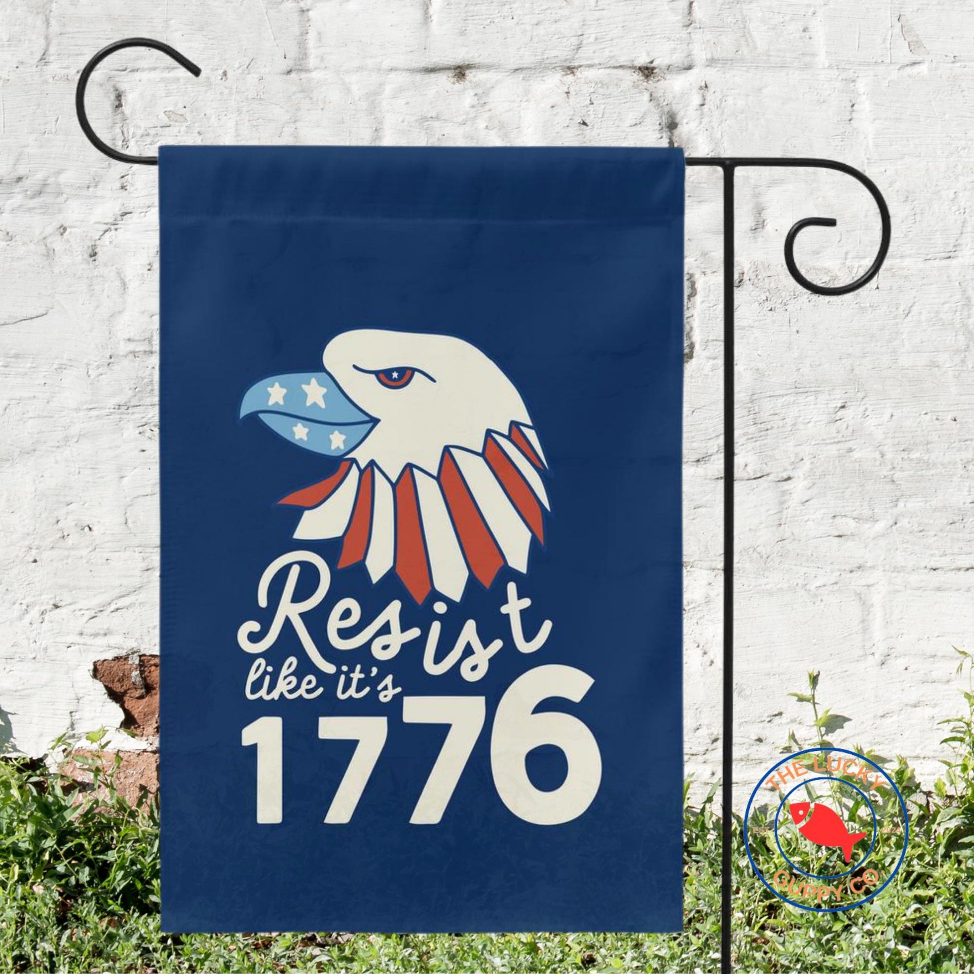 resist like it's 1776 independence day flag, progressive Fourth of July, stars stripes and human rights, with liberty and justice for all