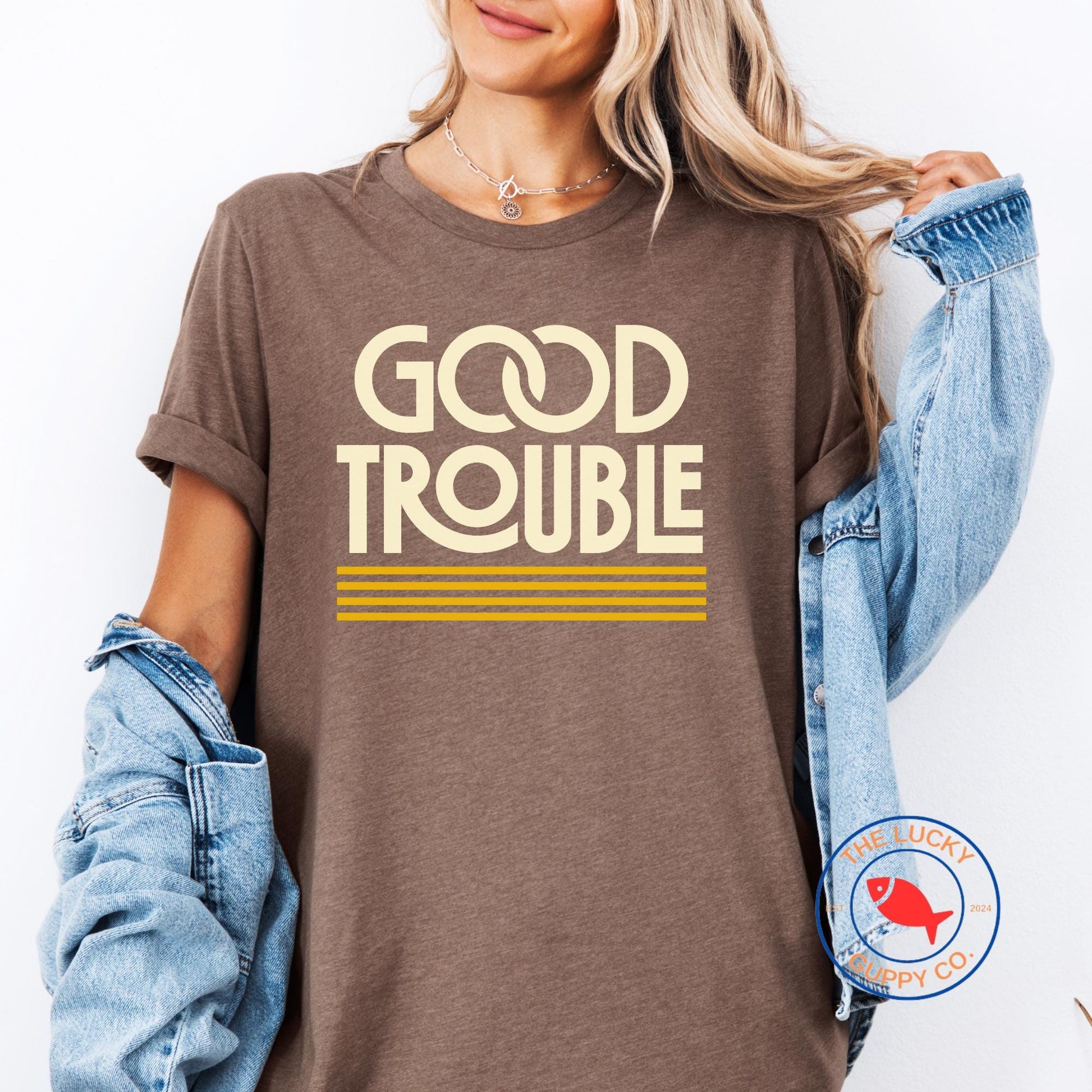 Good Trouble Unisex T-Shirt, No Kings in America, Resist Fascism Shirt, Freedom Democracy Truth FDT shirt, Rebel Rouser Protest T-Shirt