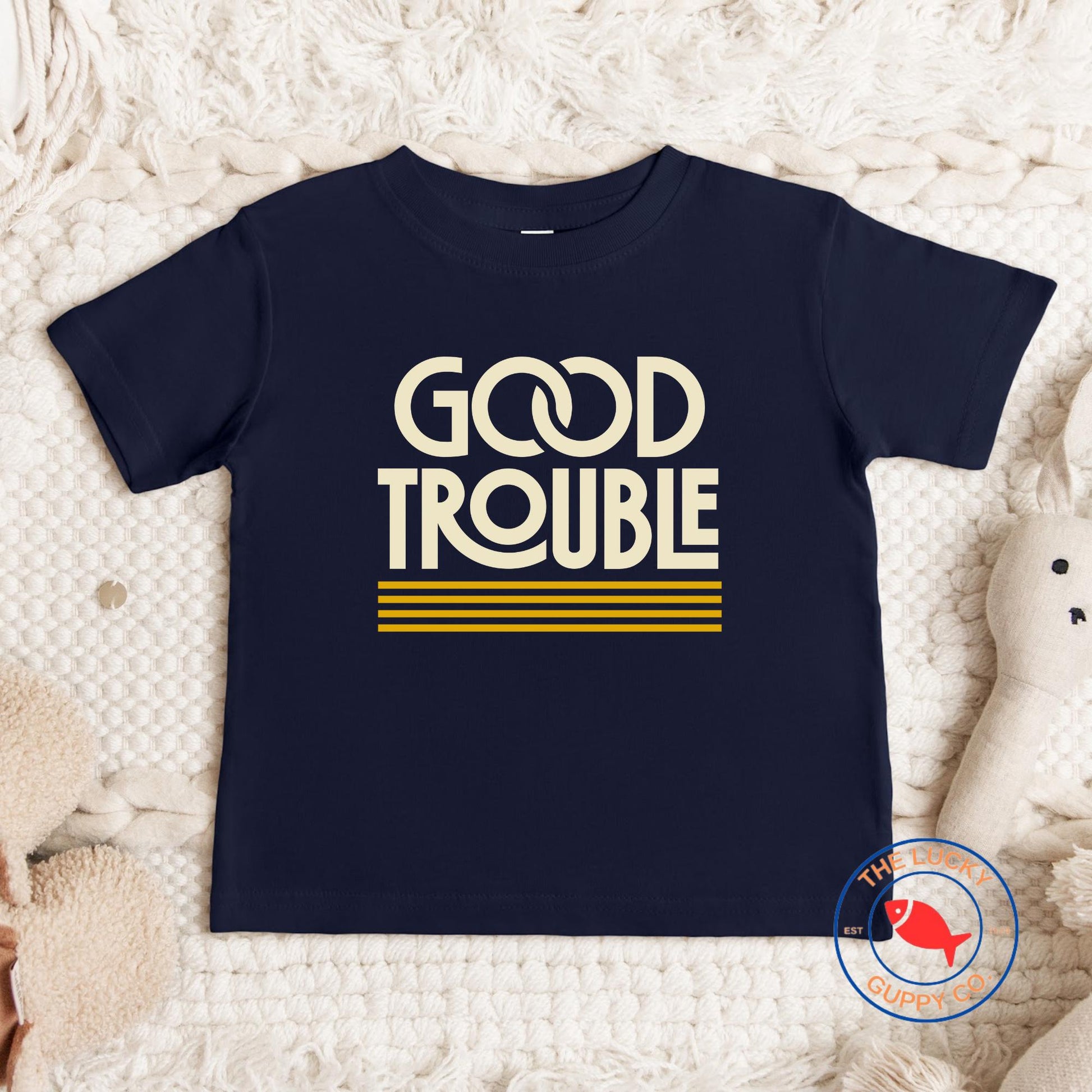 Good Trouble Retro Liberal Toddler TShirt, Protest is Patriotic, Mini Feminist Shirt, Future Democratic Voter, Fragile like a Bomb Youth Tee