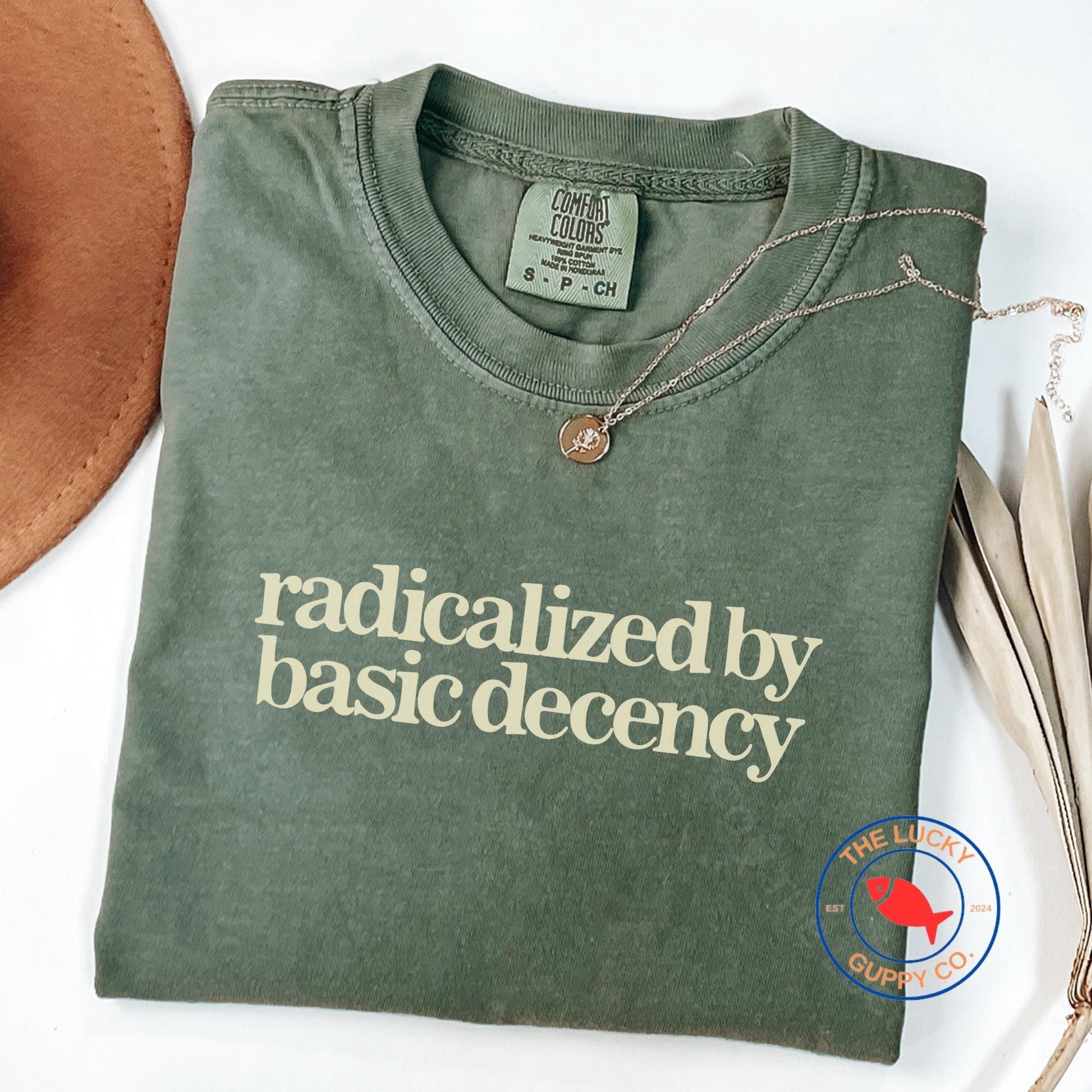 Radicalized by Basic Decency Minimalist TShirt, Make Empathy Great Again, Caring About other People is not Political, Be a Kind Human Shirt