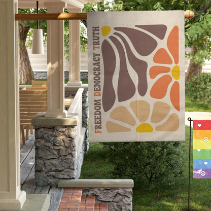 Freedom Democracy Truth Subtle FDT Fall Liberal Boho Flag, Pumpkin Spice and Equal Rights, Smash the Patriarchy, They Didn't Burn Witches