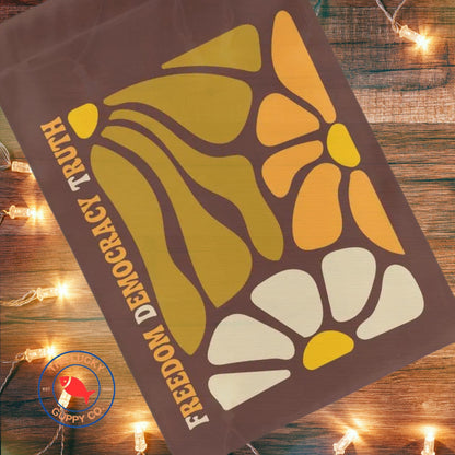 Freedom Democracy Truth Subtle FDT Fall Liberal Boho Flag, Pumpkin Spice and Equal Rights, Smash the Patriarchy, They Didn't Burn Witches