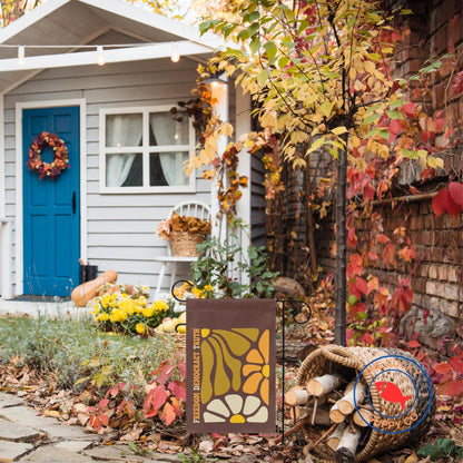 Freedom Democracy Truth Subtle FDT Fall Liberal Boho Flag, Pumpkin Spice and Equal Rights, Smash the Patriarchy, They Didn't Burn Witches