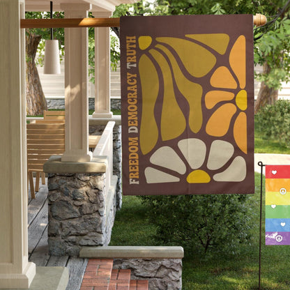 Freedom Democracy Truth Subtle FDT Fall Liberal Boho Flag, Pumpkin Spice and Equal Rights, Smash the Patriarchy, They Didn't Burn Witches