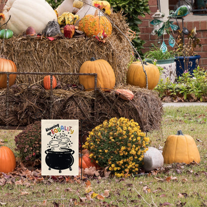 Brewing up Equality Liberal Halloween Flag, Defend Equality Yard Sign, Hex the Patriarchy, Pumpkin Spice and Equal Rights, Protect The Dolls