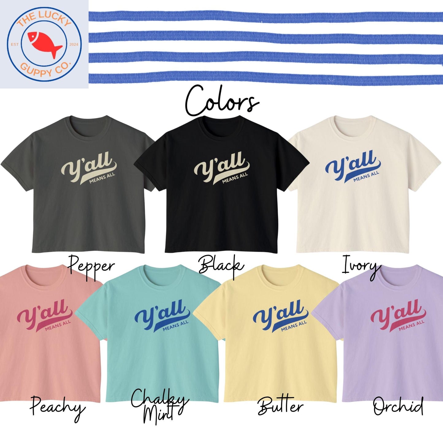 y'all means all womens boxy crop tshirt, blue dot red state sign, southern liberal tshirt, Jesus was woke, Jesus was liberal, Texas democrat