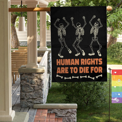 Human Rights are to Die For Liberal Halloween Flag, Fall of the Patriarchy is My Favorite Season, Spooky Liberal Feminist Witch, Fall Decor