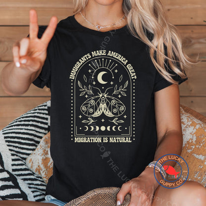 Immigrants Make America Great Unisex TShirt, Abolish ICE Shirt, Due Process is Law, Big Fan of Human Rights, No Human is Illegal Boho Shirt