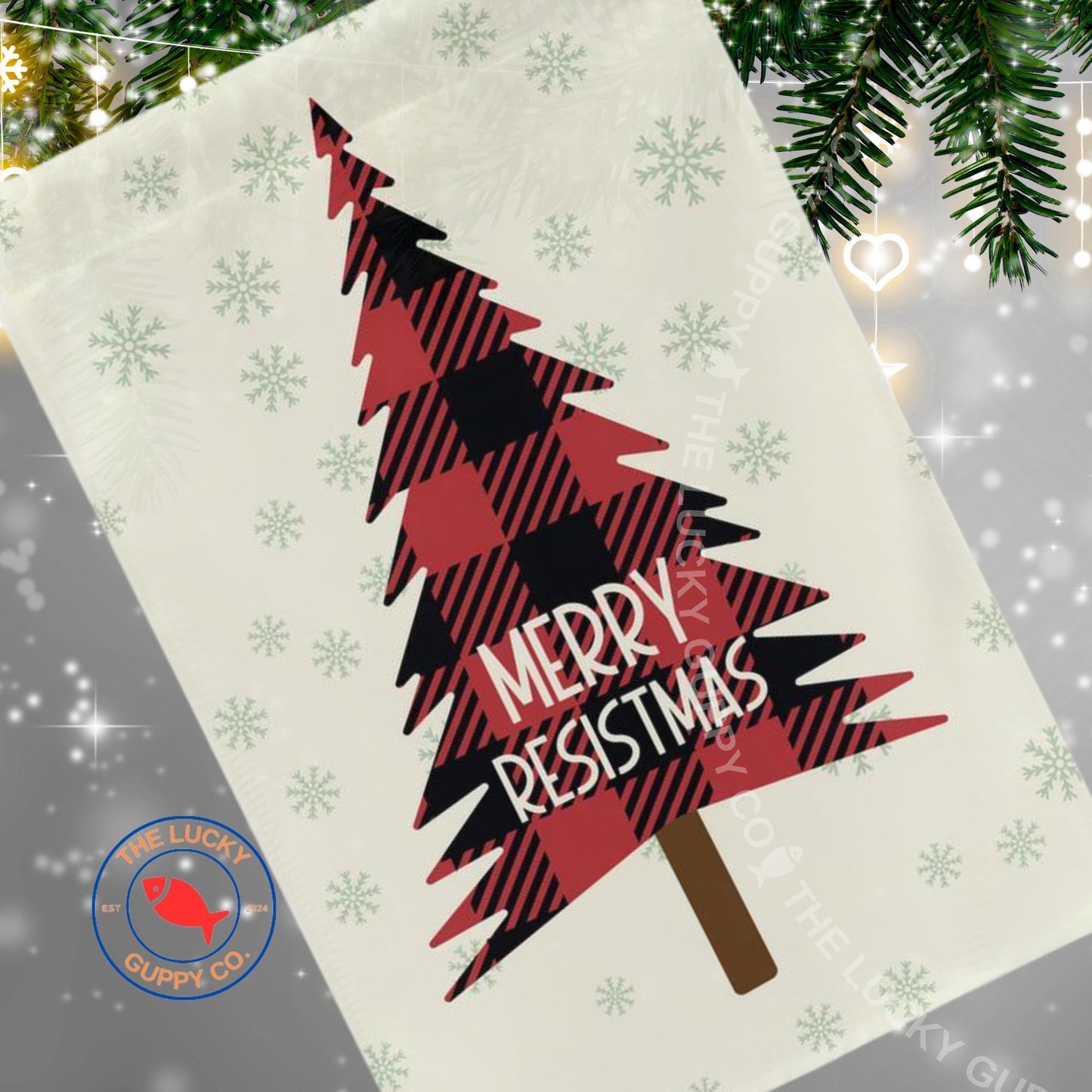Merry Resistmas Christmas Tree Flag, All I Want for Christmas is Democracy, Holiday Lights Equal Rights, Jesus was a liberal immigrant Sign