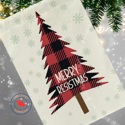 Merry Resistmas Christmas Tree Flag, All I Want for Christmas is Democracy, Holiday Lights Equal Rights, Jesus was a liberal immigrant Sign
