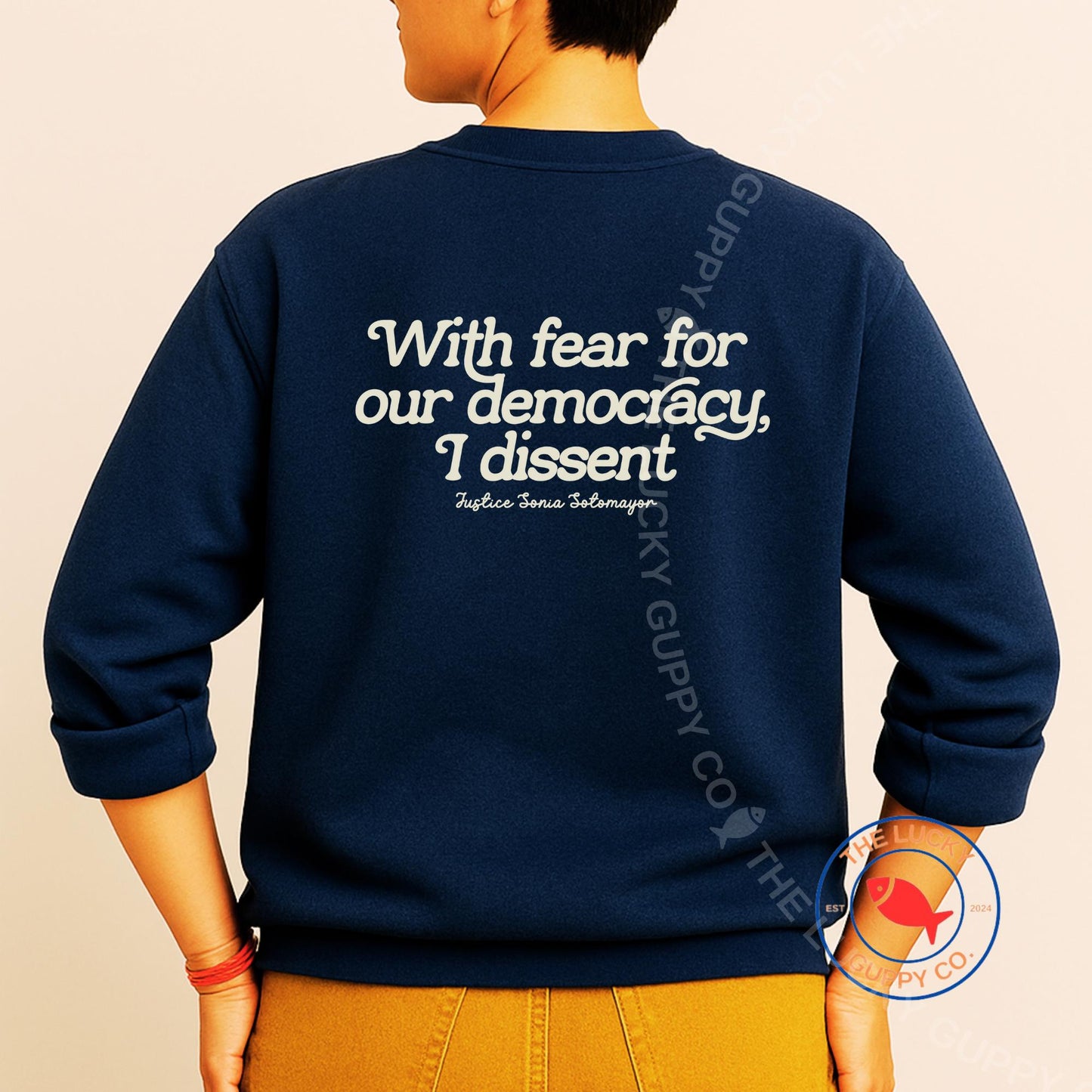 With Fear for Our Democracy I Dissent Unisex Sweatshirt, When Injustice Becomes Law Resistance Becomes Duty, Dissent is Patriotic,Subtle FDT