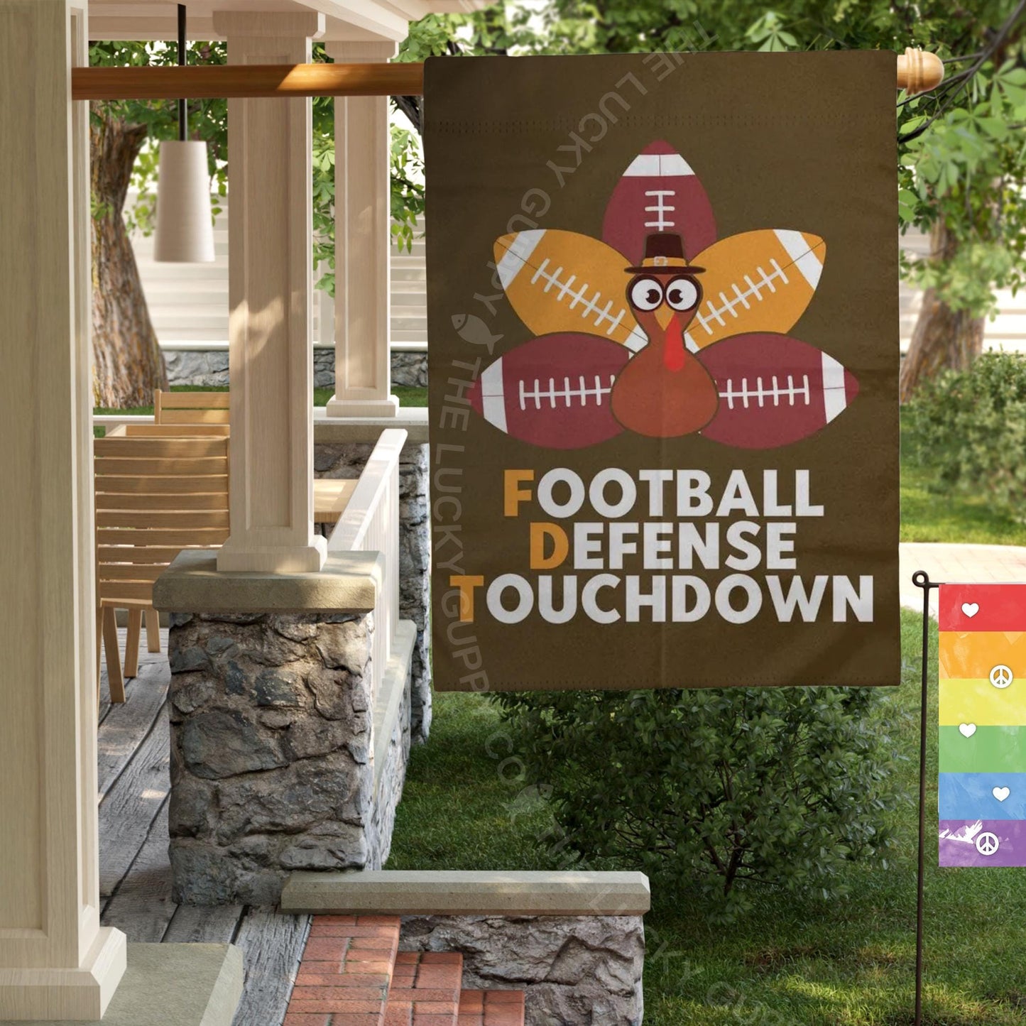 Subtle FDT Fall Football Garden Flag, Liberal Thanksgiving Flag, Freedom Democracy Truth, Pumpkin Spice Abolish ICE, Smash the Patriarchy