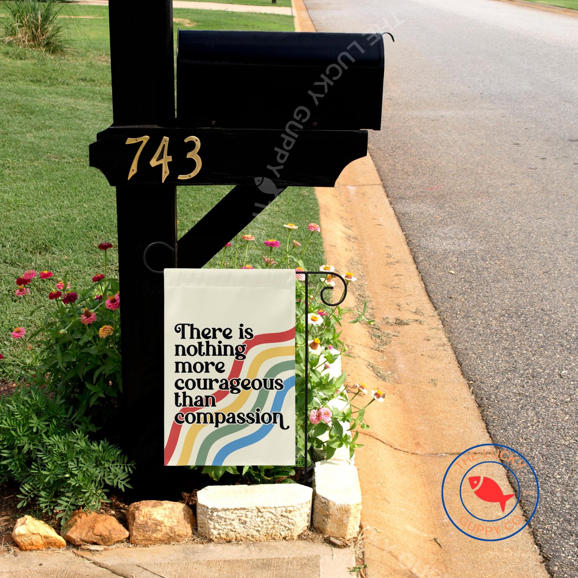 Compassion Garden Flag: Patriotic Liberal Yard Sign