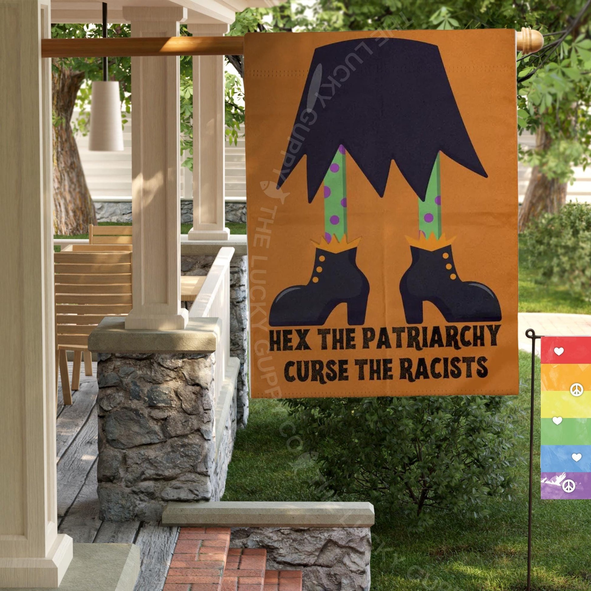 Hex the Patriarchy Halloween Flag: Defend Equality Yard Sign