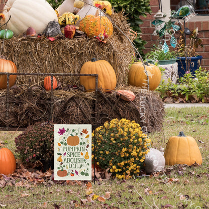 Pumpkin Spice Abolish ICE Fall Liberal Garden Flag, Spooky Nights and Equal Rights, Anti Trump Fall Sign, Support Immigrants Yard Sign, FDT