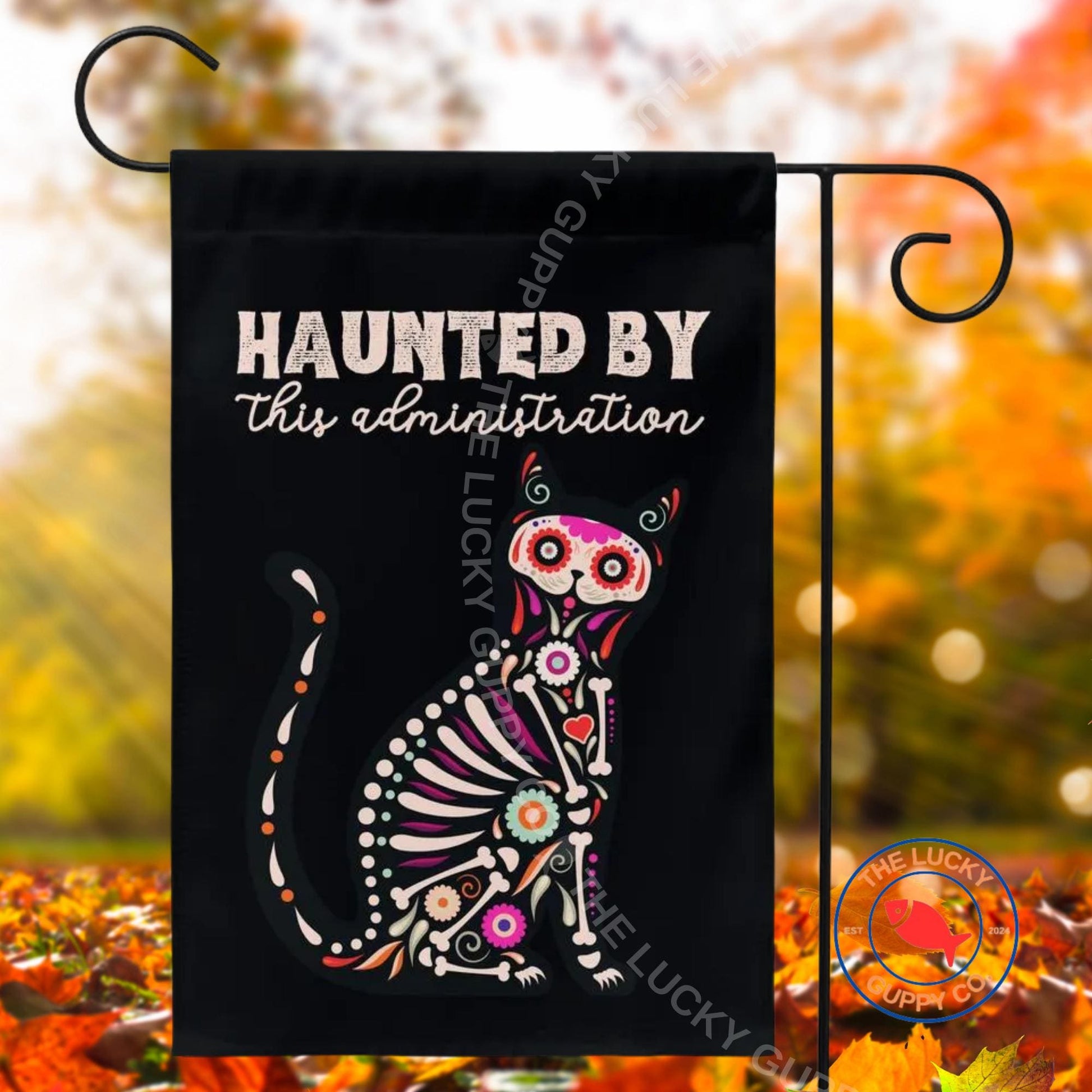 Haunted by This Administration Liberal Halloween Garden Flag, Fall of the Patriarchy, Feminist Witch Sign, Anti Trump Yard Sign, Subtle FDT