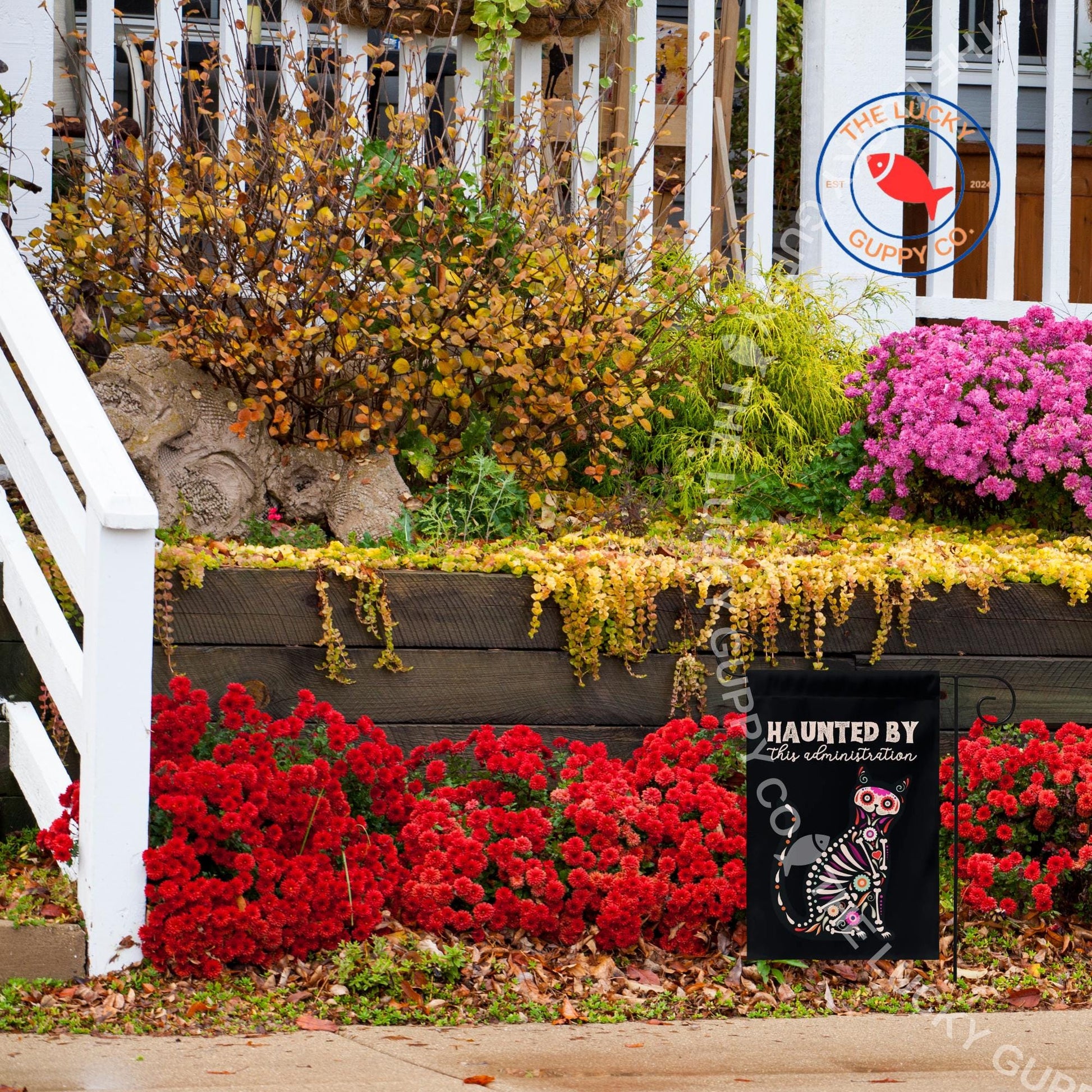 Haunted by This Administration Liberal Halloween Garden Flag, Fall of the Patriarchy, Feminist Witch Sign, Anti Trump Yard Sign, Subtle FDT