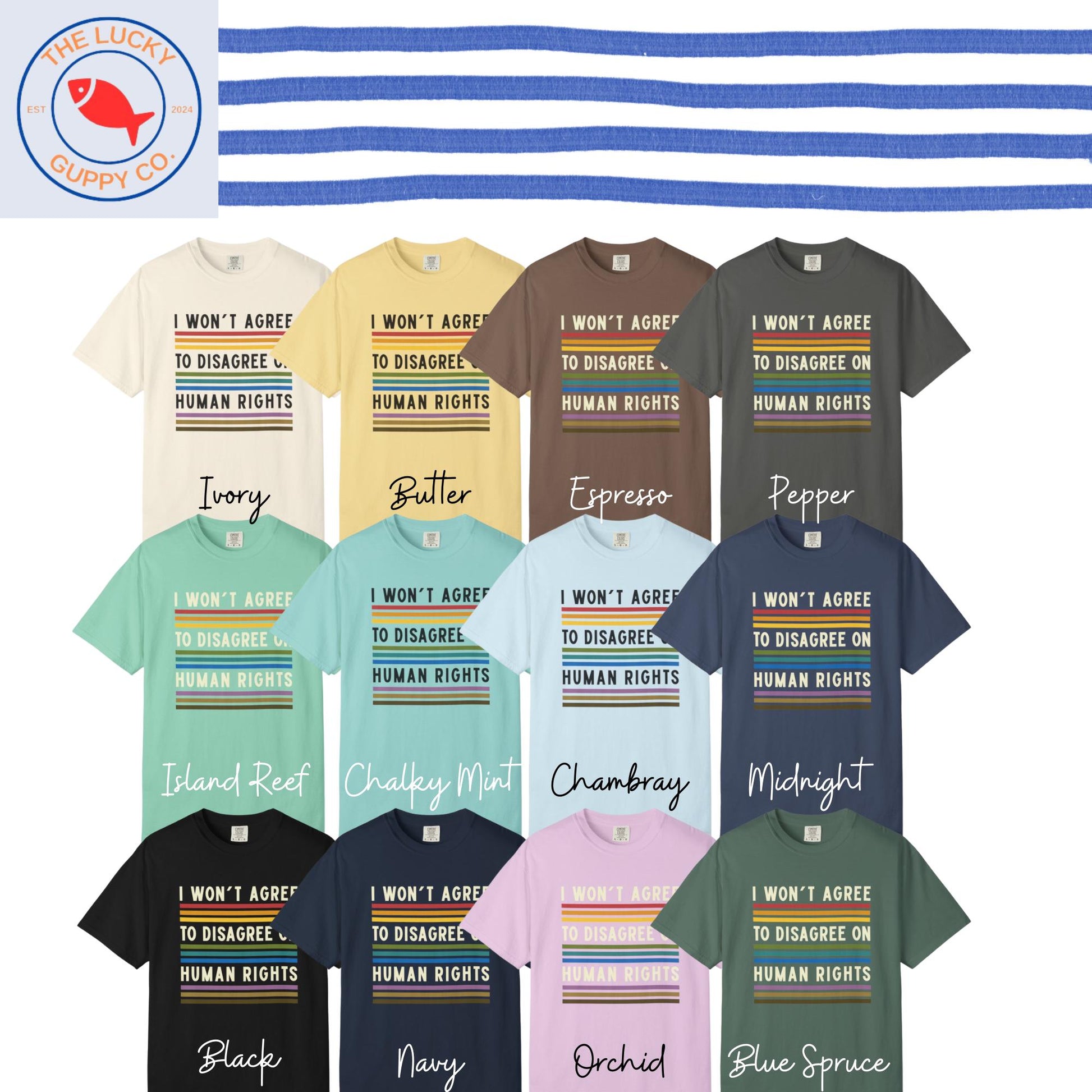 I Won't Agree to Disagree on Human Rights Unisex TShirt, Big Fan of Human Rights, Social Justice Shirt, Defend Equality Rainbow Tee, FDT