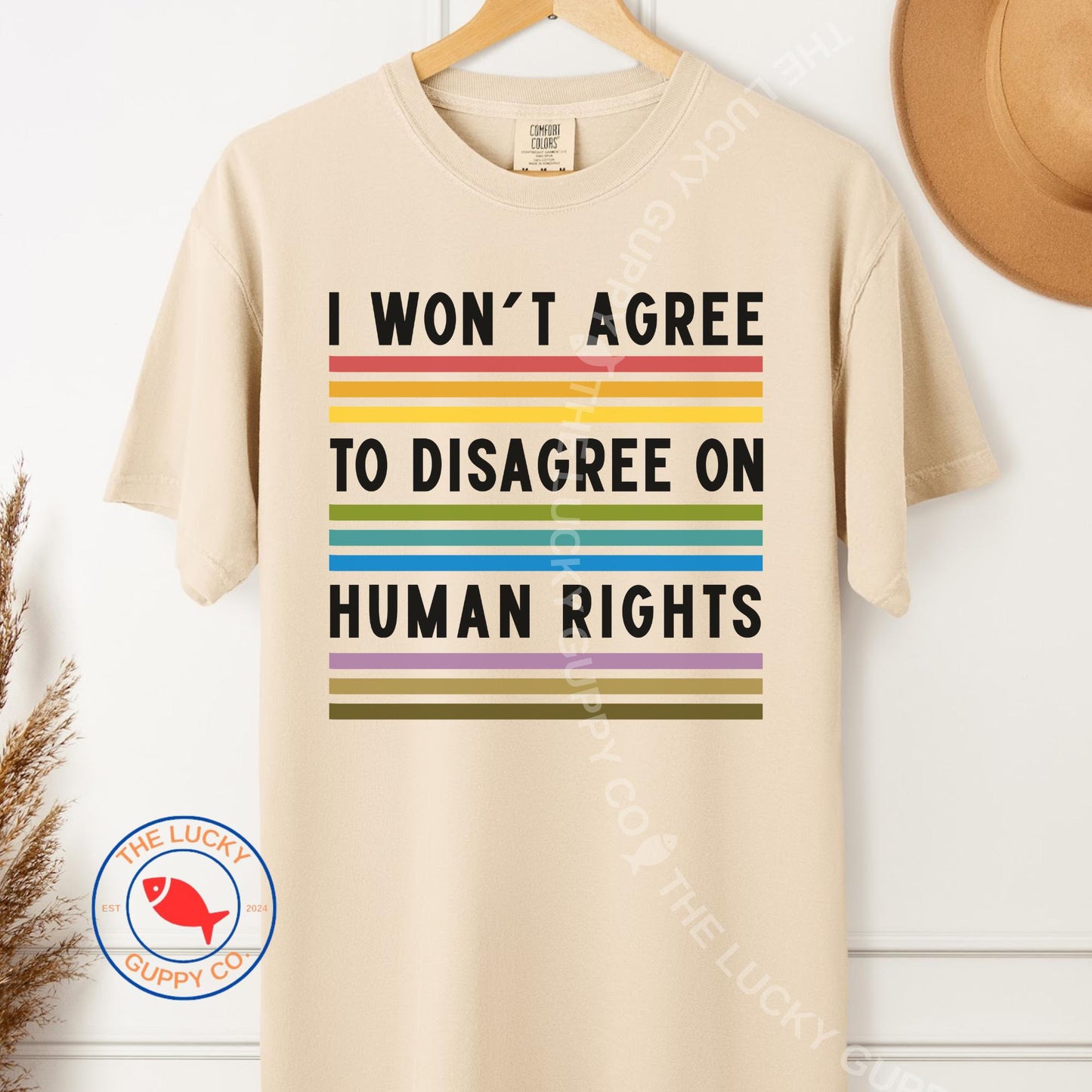 I Won't Agree to Disagree on Human Rights Unisex TShirt, Big Fan of Human Rights, Social Justice Shirt, Defend Equality Rainbow Tee, FDT