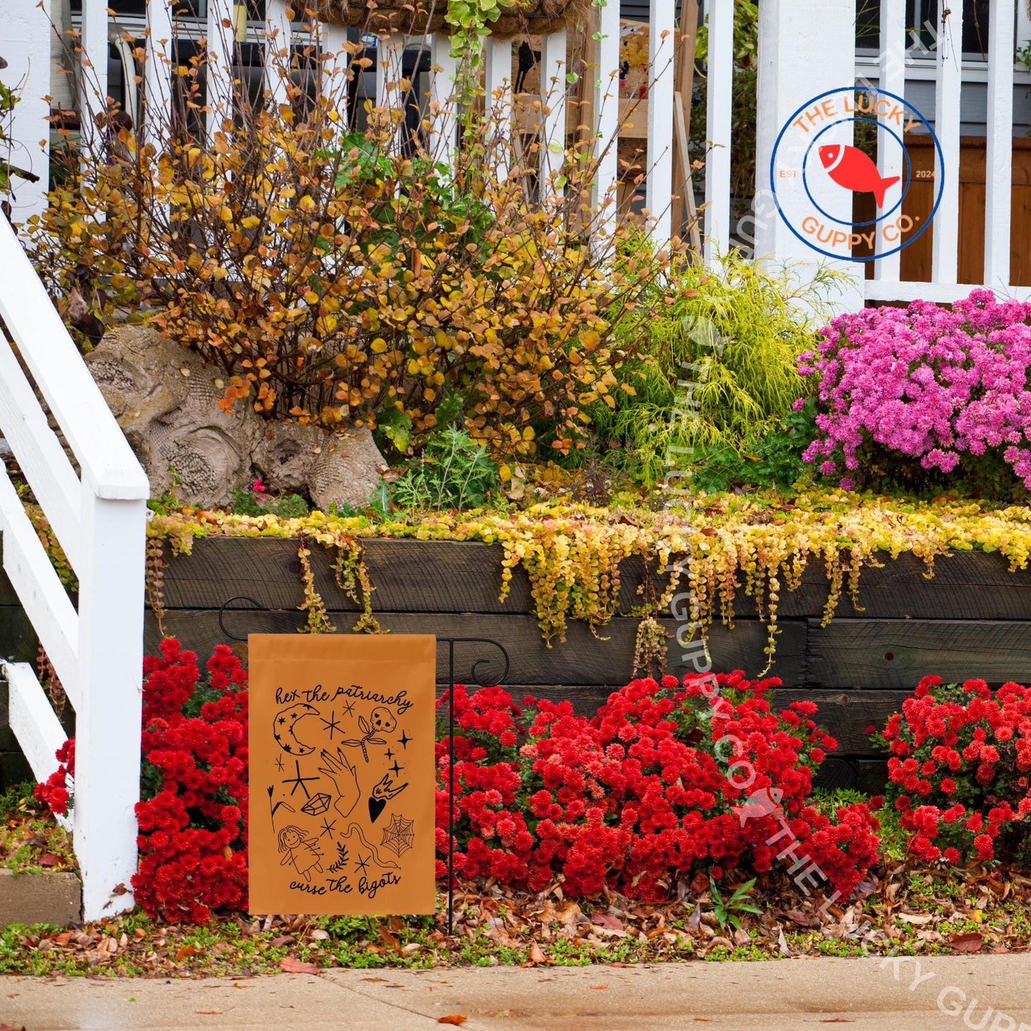 Hex the Patriarchy Curse the Bigots Liberal Garden Flag, Leftist Halloween Flag, Democracy is Dying, Fall of the Patriarchy, Feminist Witch