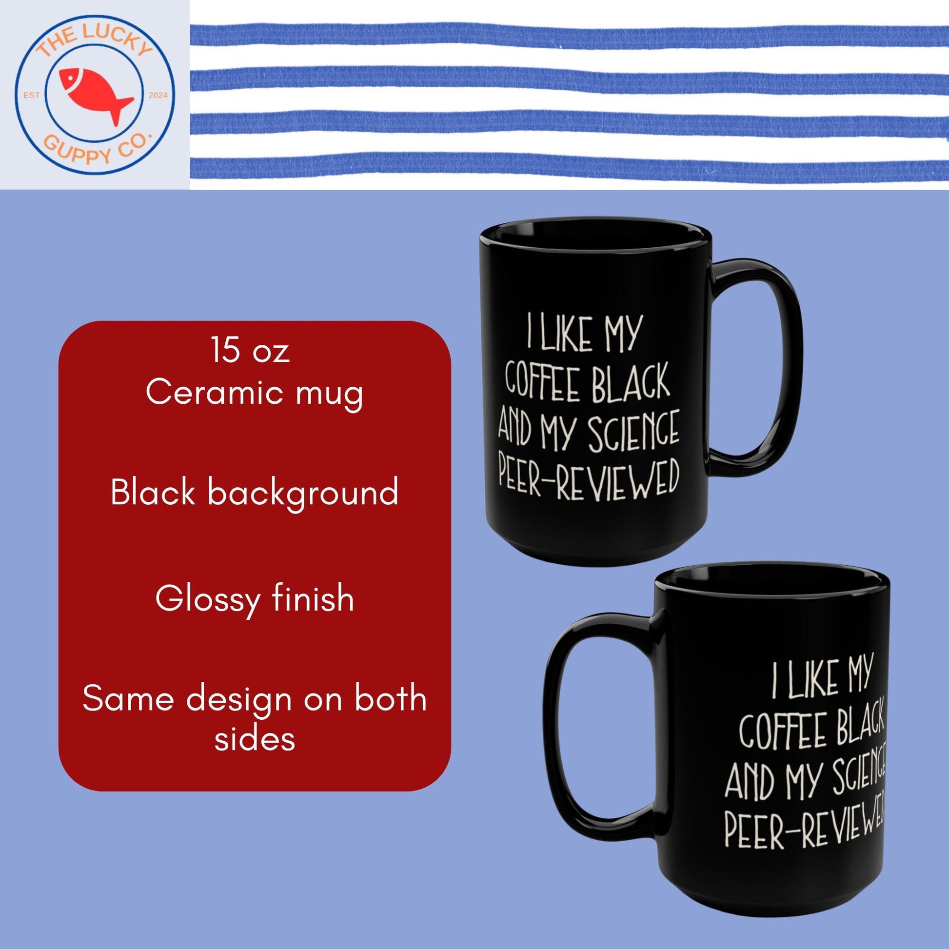 Pro Science Black Coffee Mug: Peer-Reviewed Design, 15oz