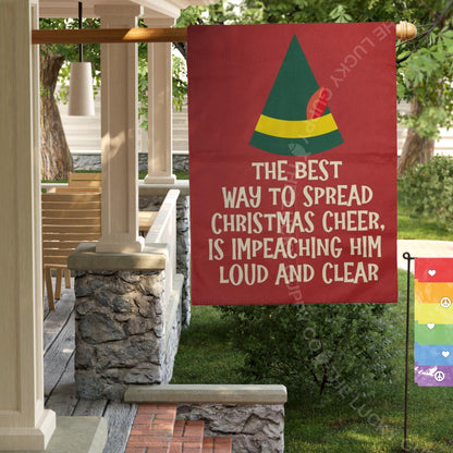 The Best Way to Spread Christmas Cheer is Impeaching Him For all To Hear Flag, Santa I know Him, Holiday Lights and Equal Rights, FDT Sign