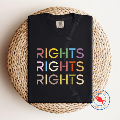 Rights Rights Rights Unisex T-Shirt, Support Neurodiversity, LGBTQ Pride Shirt, Protect the Dolls, Pro DEI Sweatshirt, Equality Hurts No One