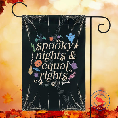 Spooky Nights and Equal Rights Liberal Halloween Flag, Pumpkin Spice Abolish ICE, Fall Anti Trump Flag, Defend Equality Sign, Subtle FDT