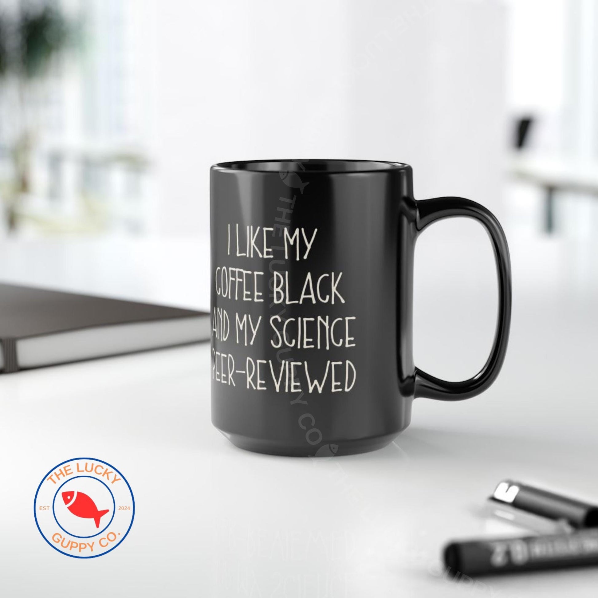 Pro Science Black Coffee Mug: Peer-Reviewed Design, 15oz