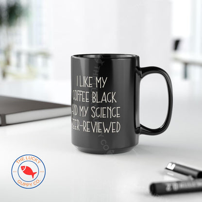 Pro Science Black Coffee Mug: Peer-Reviewed Design, 15oz