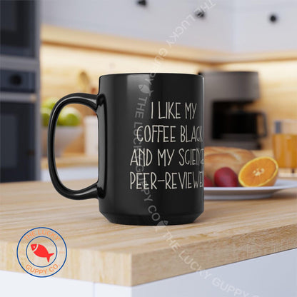 Pro Science Black Coffee Mug: Peer-Reviewed Design, 15oz