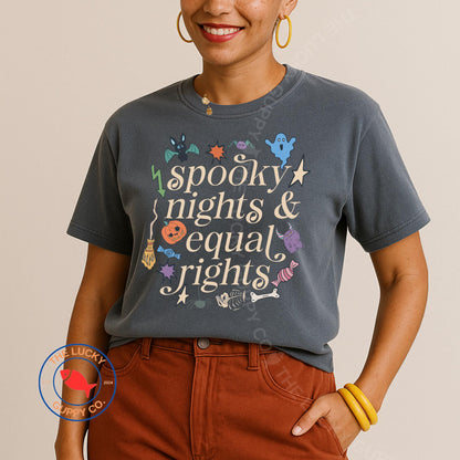 Spooky Nights and Equal Rights Unisex TShirt, My Favorite Season is the Fall of the Patriarchy, Fall Y'all Liberal Shirt, Fascism is Scary