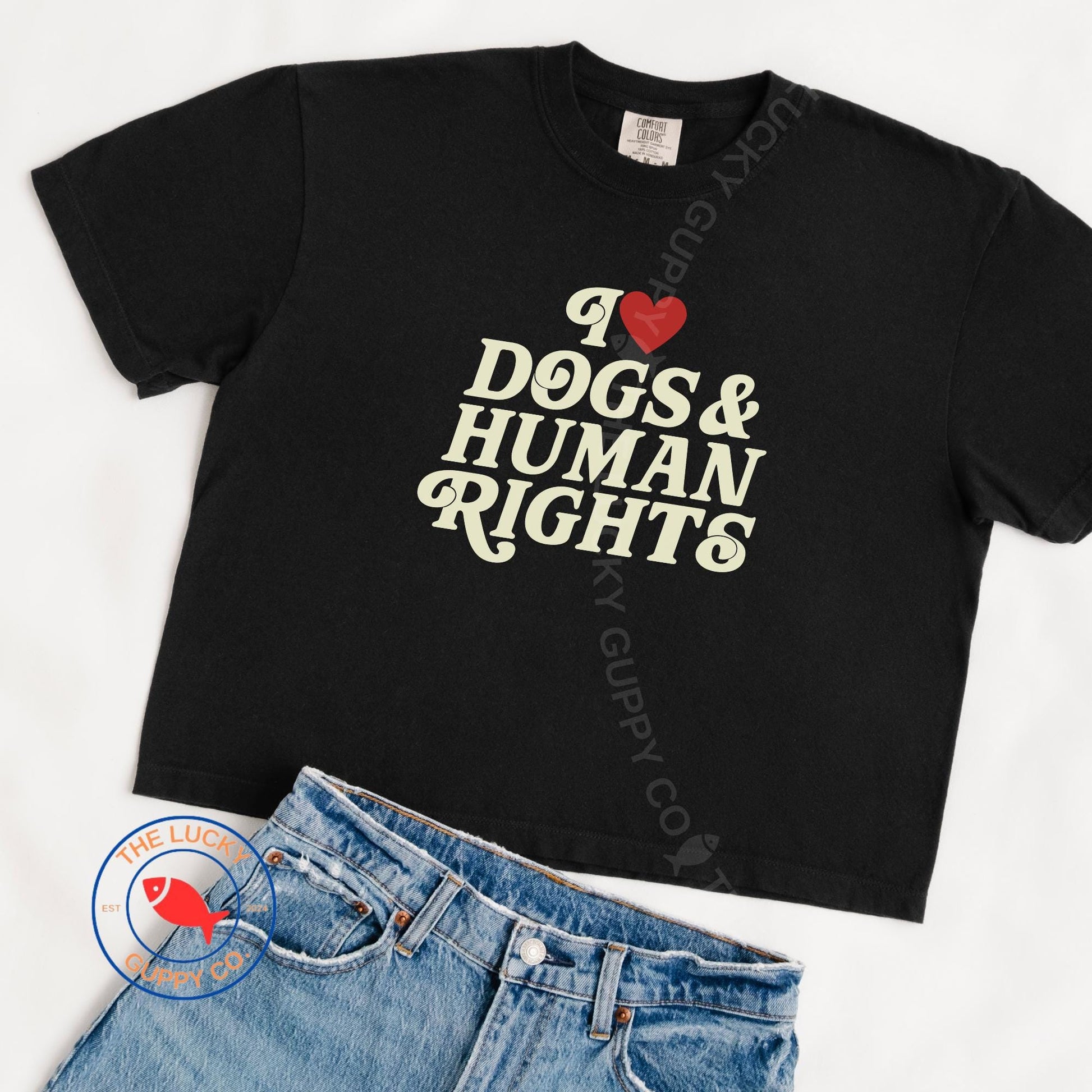 I Love Dogs and Human Rights Womens Boxy T-Shirt, Big Fan of Human Rights, Pro Women Pro Choice, Burn the Patriarchy Tee, Feminist TShirt