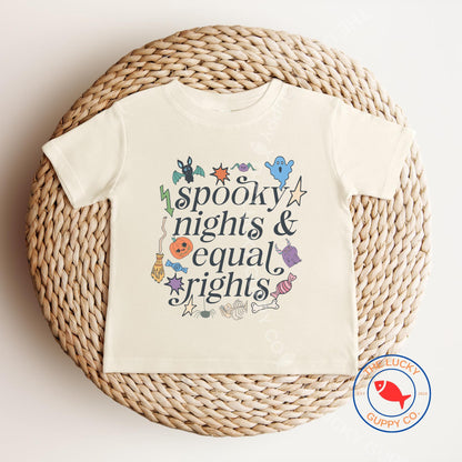 Spooky Lights and Equal Rights Youth and Toddler T-Shirt, Liberal Kids Shirts, Youth Autumn Shirt, Fascism is Scary, Anti Trump Halloween