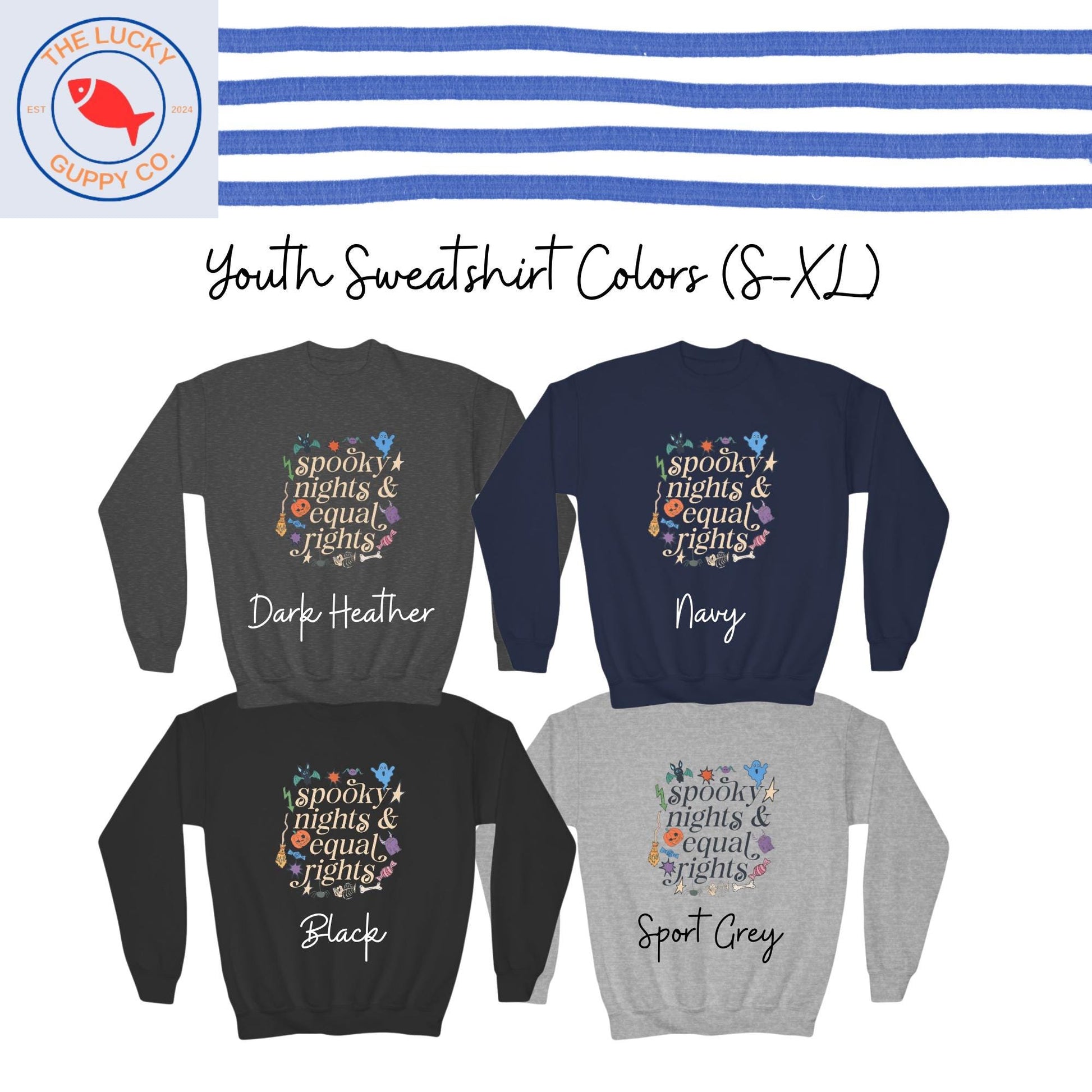 Spooky Nights and Equal Rights Youth Toddler Sweatshirt, Kids Halloween Shirt, Raise Kind Humans, Kids Liberal Protest T-Shirt, Subtle FDT