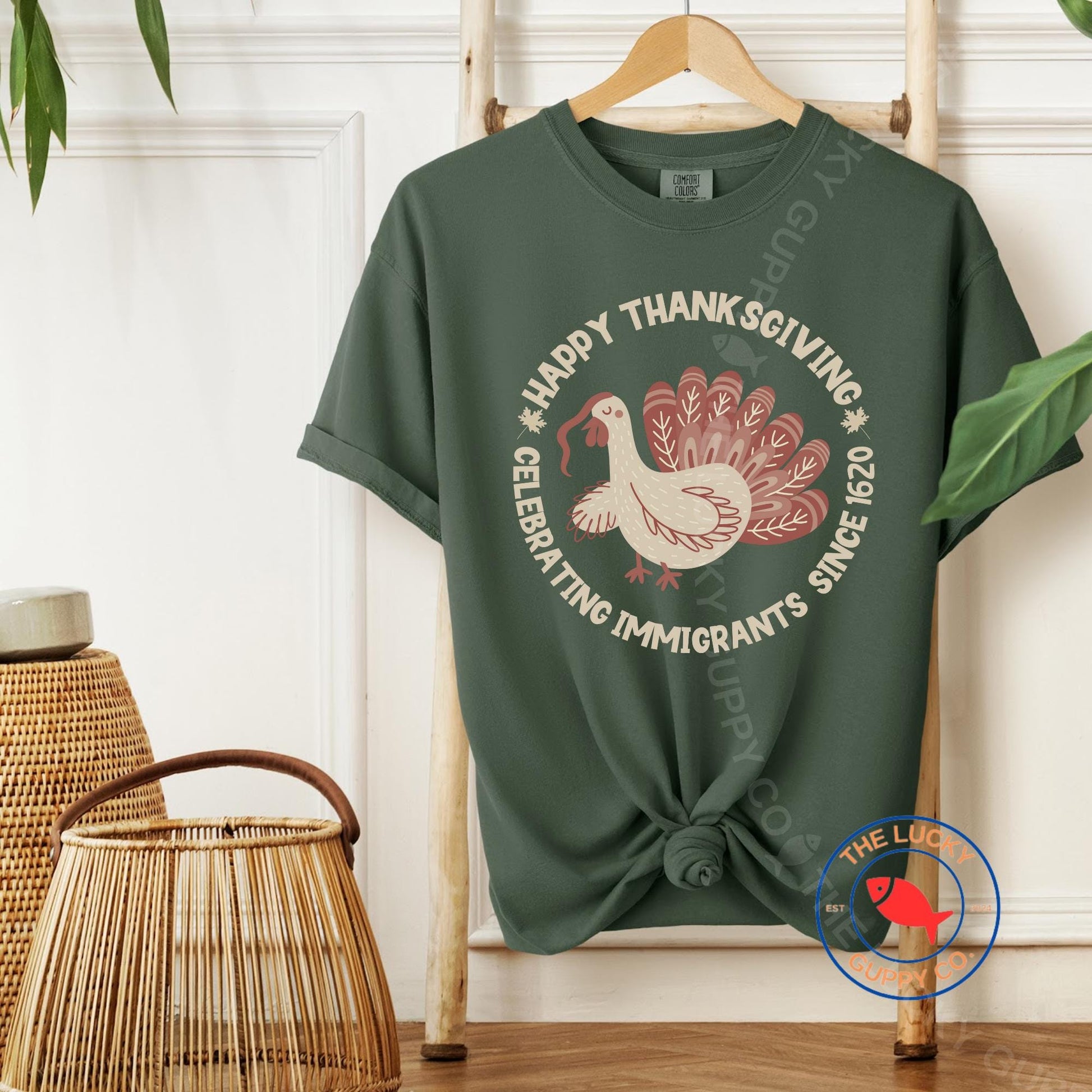 Celebrating Immigrants Since 1620 Thanksgiving Unisex T-Shirt, Subtle FDT Shirt, Turkey Thighs and Equal Rights, Liberal Thanksgiving Tee