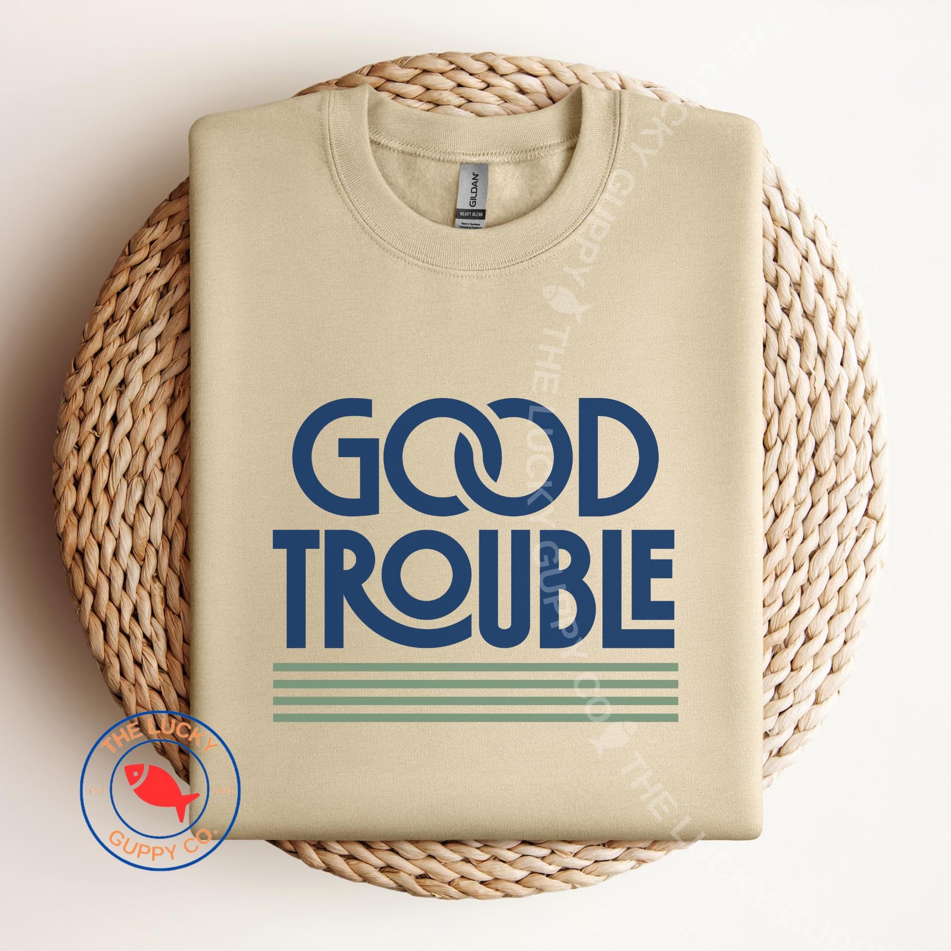 Good Trouble Retro Liberal Unisex Sweatshirt, The Power of the People is Greater Than the People in Power, Stand Up for Justice, Subtle FDT