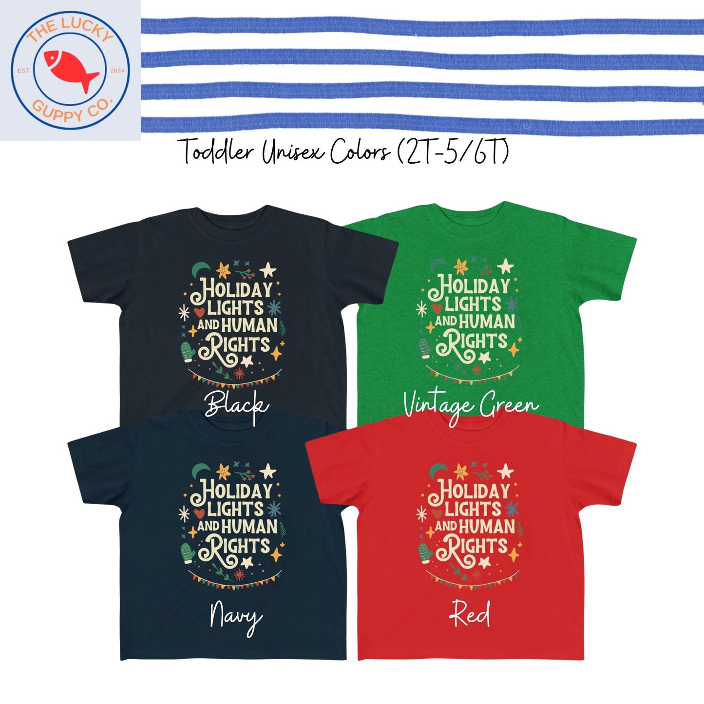 Holiday Lights and Human Rights Youth T-Shirt, Liberal Kids Shirt, LGBTQ Christmas, Toddler Social Justice Shirt, Make Good Trouble Shirt