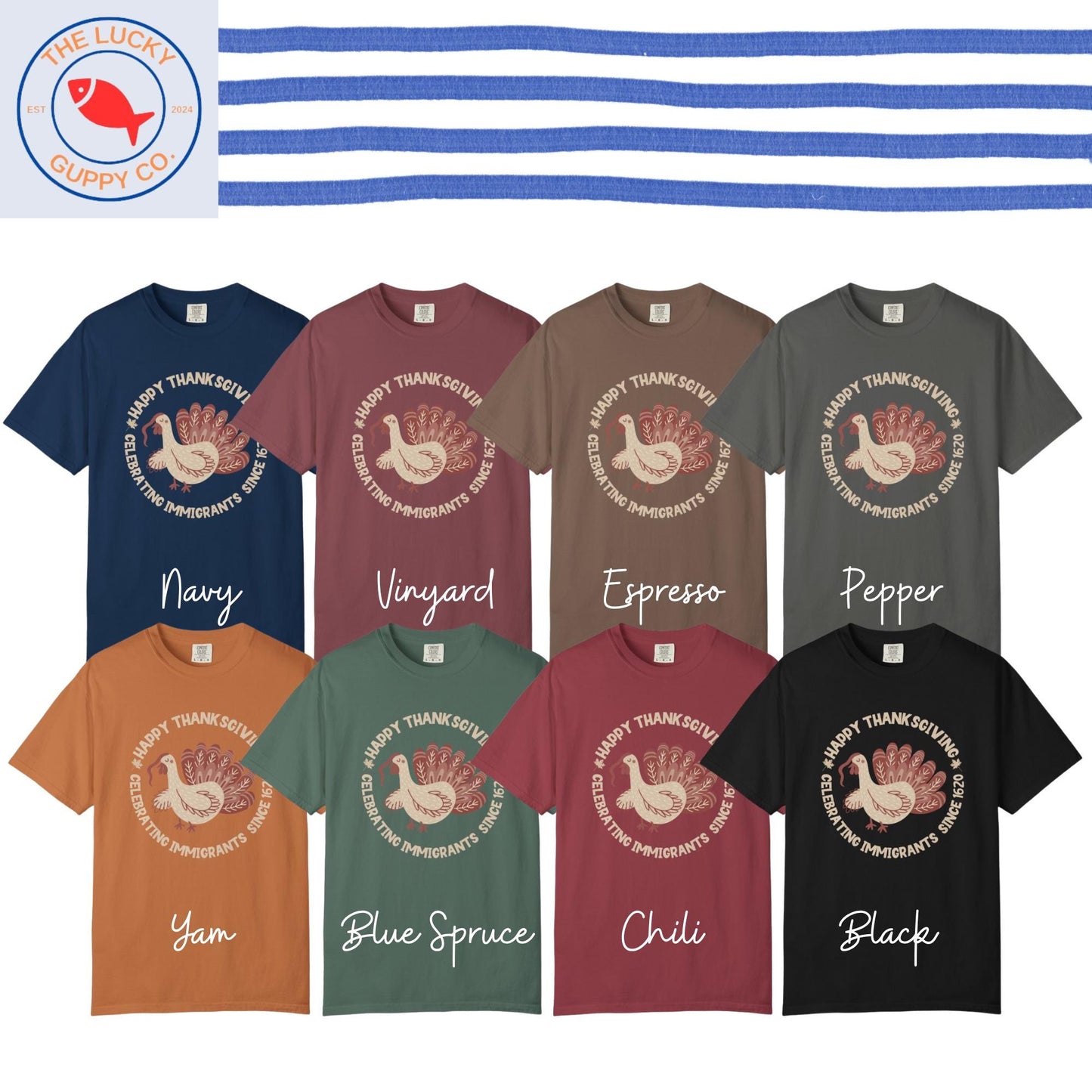 Celebrating Immigrants Since 1620 Thanksgiving Unisex T-Shirt, Subtle FDT Shirt, Turkey Thighs and Equal Rights, Liberal Thanksgiving Tee