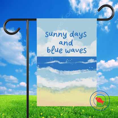 Sunny Days Blue Waves Subtle Anti-Trump Election Flag: Vote Democratic, Stand up for Democracy and Fight Fascism