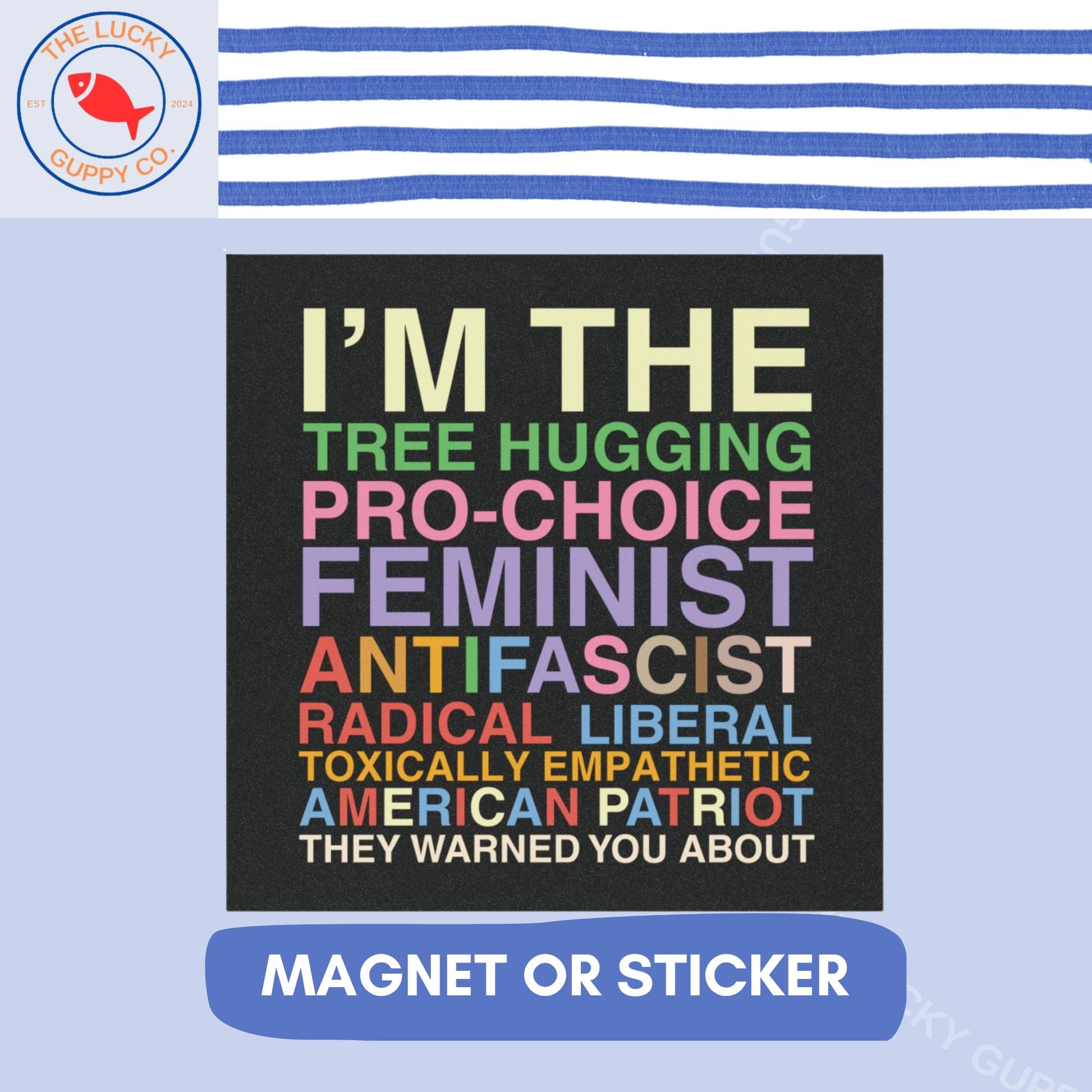 Liberal Values Car Decal: Big Scary Radical Left Agenda, Leftist Square Car Magnet Sticker