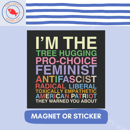 Liberal Values Car Decal: Big Scary Radical Left Agenda, Leftist Square Car Magnet Sticker