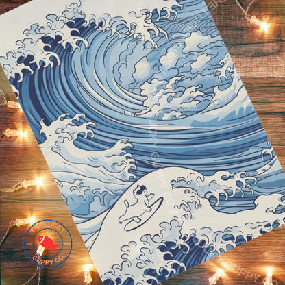 Subtle Blue Wave Anti-Trump Election Flag: Vote Democratic, Stand up for Democracy and Fight Fascism, Childless Cat Lady