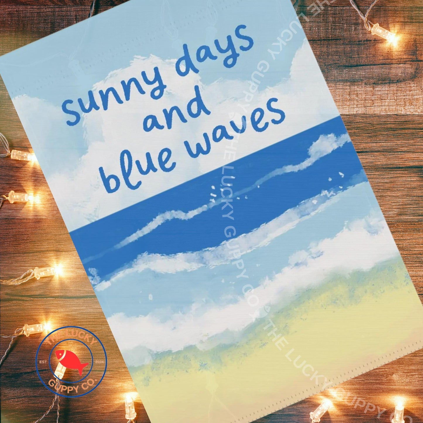 Sunny Days Blue Waves Subtle Anti-Trump Election Flag: Vote Democratic, Stand up for Democracy and Fight Fascism