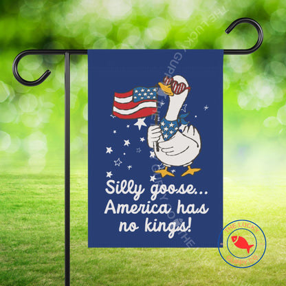 Silly Goose Liberal Independence Day Flag: No Kings Since 1776, Stars Stripes and Equal Rights, Anti Trump Patriotic Yard Decor
