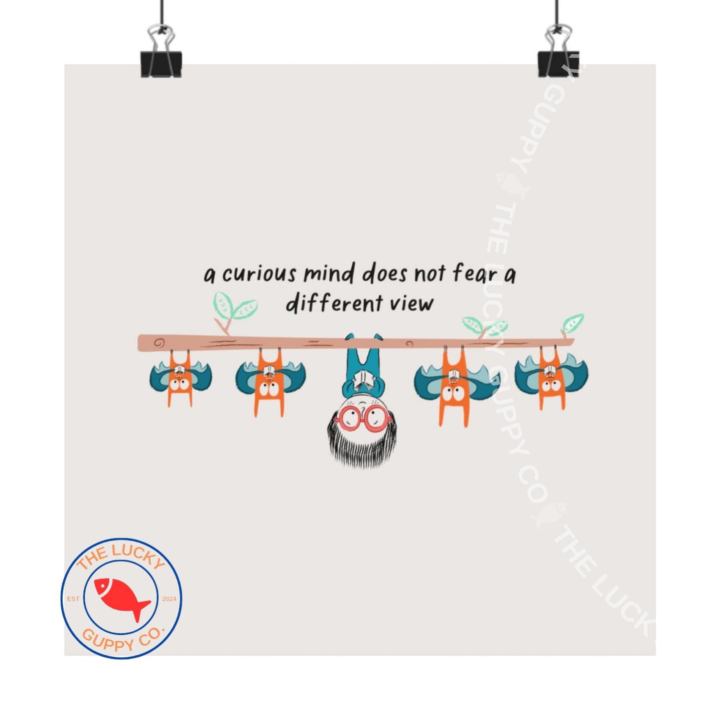 Whimsical Reading Children's Wall Art: Read Books and Grow Knowledge, Coordinated Reading Art (Physical Print)