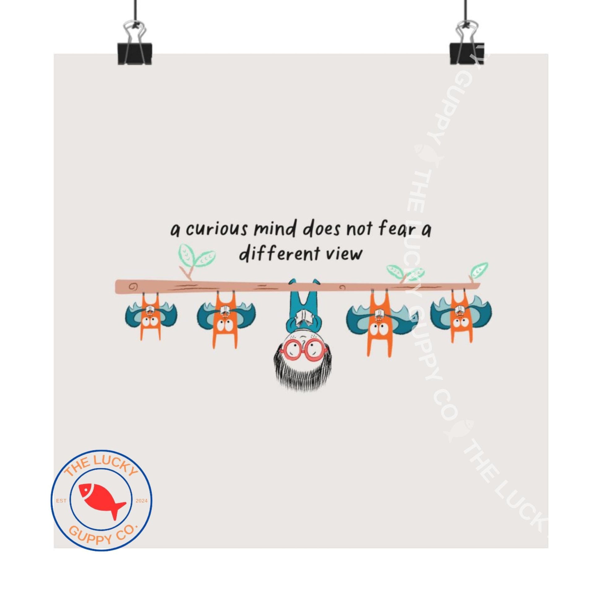 Whimsical Reading Children's Wall Art: Read Books and Grow Knowledge, Coordinated Reading Art (Physical Print)